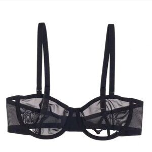 CUUP Balconette Black Mesh Bra Size 34F